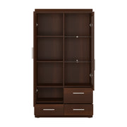 Imperial 2 Door 3 Drawer Glazed Display Cabinet in Dark Mahogany Melamine – image 2