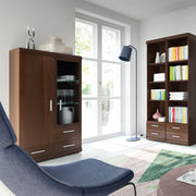 Imperial 2 Door 3 Drawer Glazed Display Cabinet in Dark Mahogany Melamine – image 3