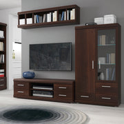 Imperial 2 Door 3 Drawer Glazed Display Cabinet in Dark Mahogany Melamine – image 4
