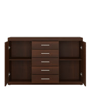 Imperial 2 Door 5 Drawer Sideboard in Dark Mahogany Melamine – image 2
