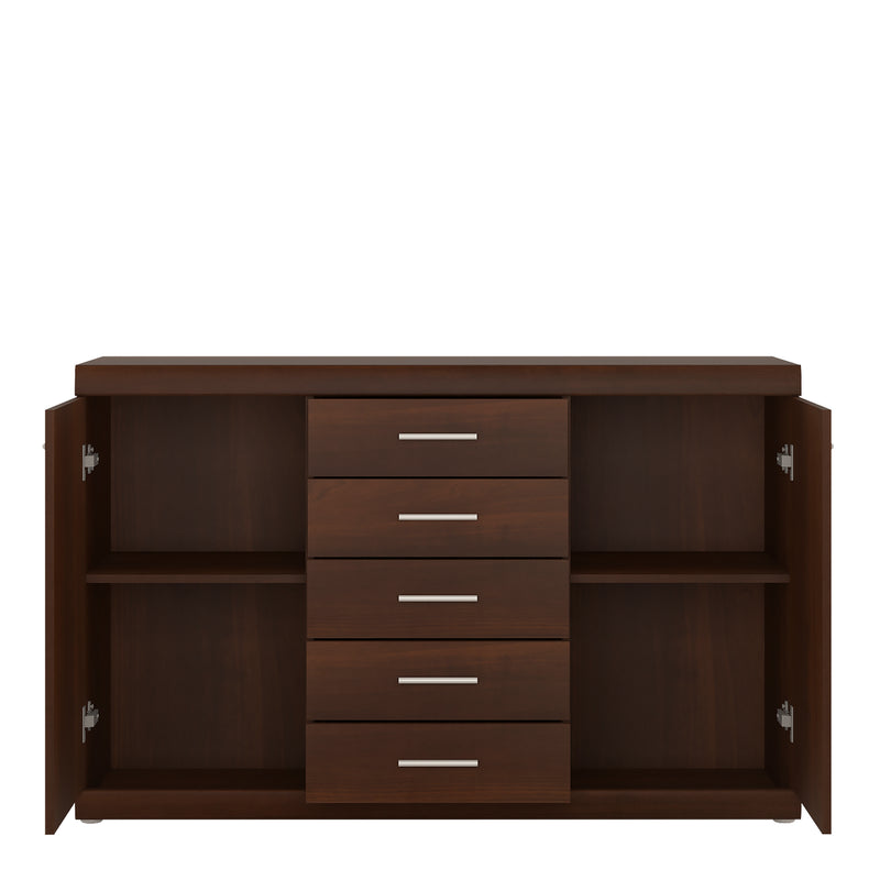 Imperial 2 Door 5 Drawer Sideboard in Dark Mahogany Melamine – image 2