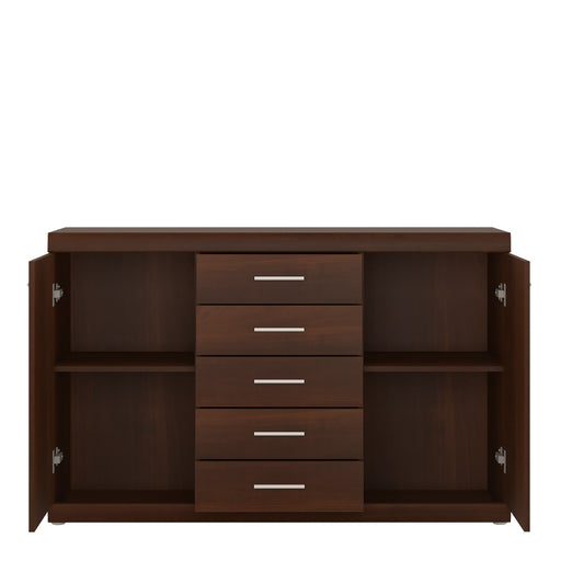 Imperial 2 Door 5 Drawer Sideboard in Dark Mahogany Melamine – image 2
