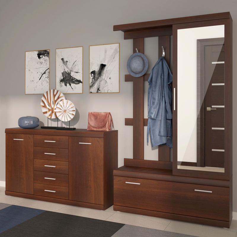 Imperial 2 Door 5 Drawer Sideboard in Dark Mahogany Melamine – image 6