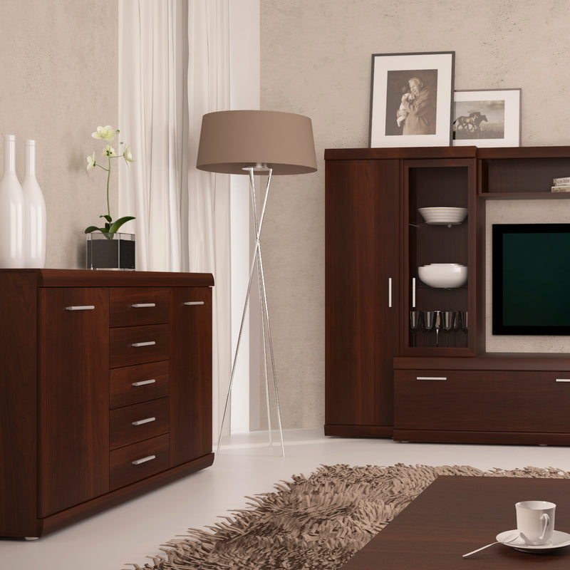 Imperial 2 Door 5 Drawer Sideboard in Dark Mahogany Melamine – image 7