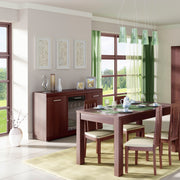Imperial 3 Door Glazed Sideboard in Dark Mahogany Melamine – image 3