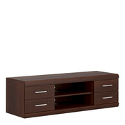 Imperial Wide 4 Drawer TV Cabinet in Dark Mahogany Melamine – image 1