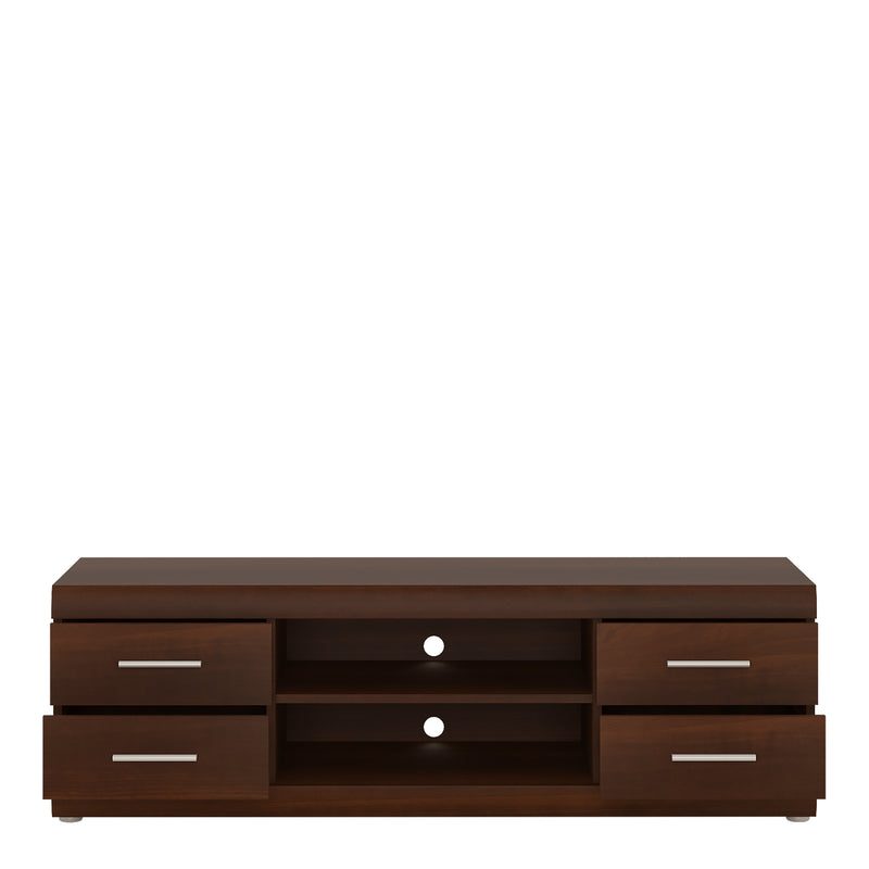 Imperial Wide 4 Drawer TV Cabinet in Dark Mahogany Melamine – image 2