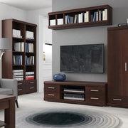 Imperial Wide 4 Drawer TV Cabinet in Dark Mahogany Melamine – image 4