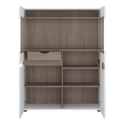 Chelsea Living Low Display Cabinet 109cm Wide in White with a Truffle Oak Trim – image 2