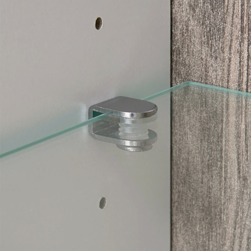 Chelsea Living Low Display Cabinet 109cm Wide in White with a Truffle Oak Trim – image 5