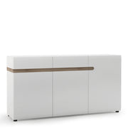 Chelsea Living 2 Drawer 3 Door Sideboard in White with a Truffle Oak Trim – image 1
