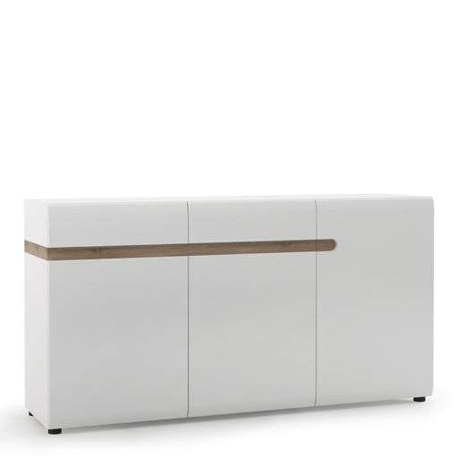 Chelsea Living 2 Drawer 3 Door Sideboard in White with a Truffle Oak Trim – image 1