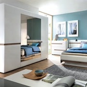 Chelsea Bedroom 4 Drawer Chest in White with a Truffle Oak Trim – image 5