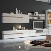 Chelsea Living Wide TV Unit in White with a Truffle Oak Trim – image 5