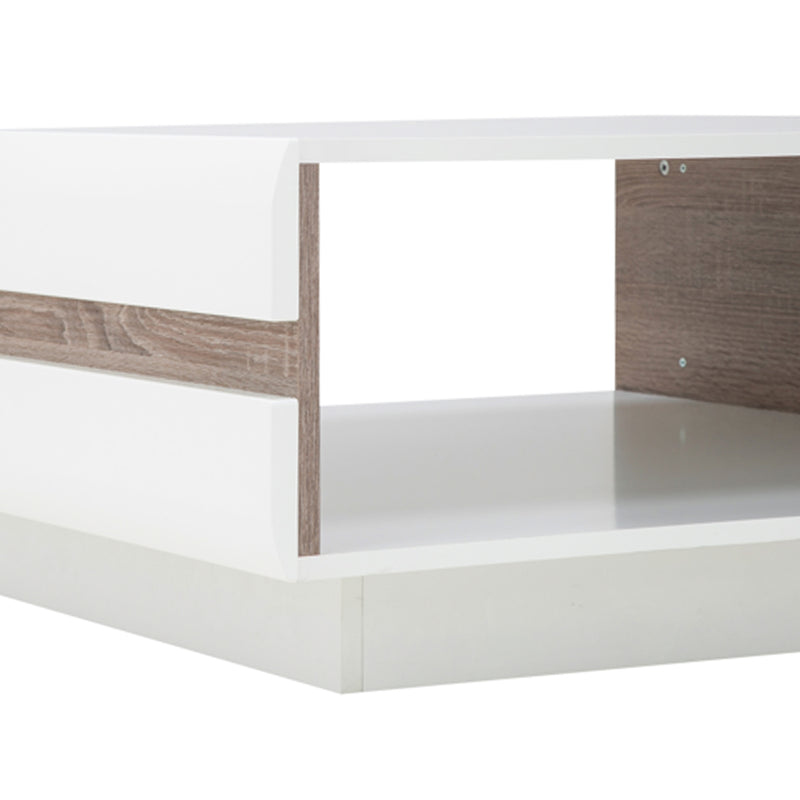 Chelsea Living Small Designer Coffee Table in White with a Truffle Oak Trim – image 6
