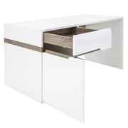 Chelsea Bedroom Desk/Dressing Table in White with a Truffle Oak Trim – image 3