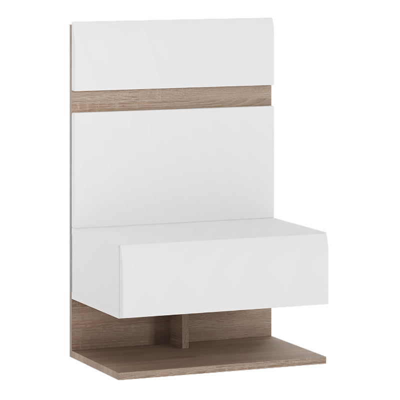 Chelsea Bedroom Bedside Extension for Bed in White with a Truffle Oak Trim – image 1