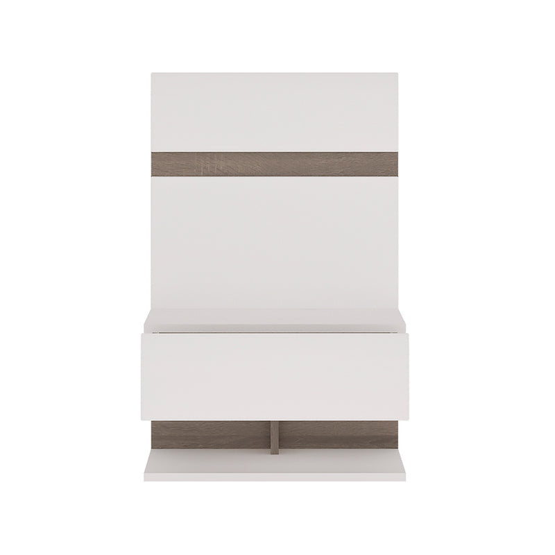 Chelsea Bedroom Bedside Extension for Bed in White with a Truffle Oak Trim – image 2