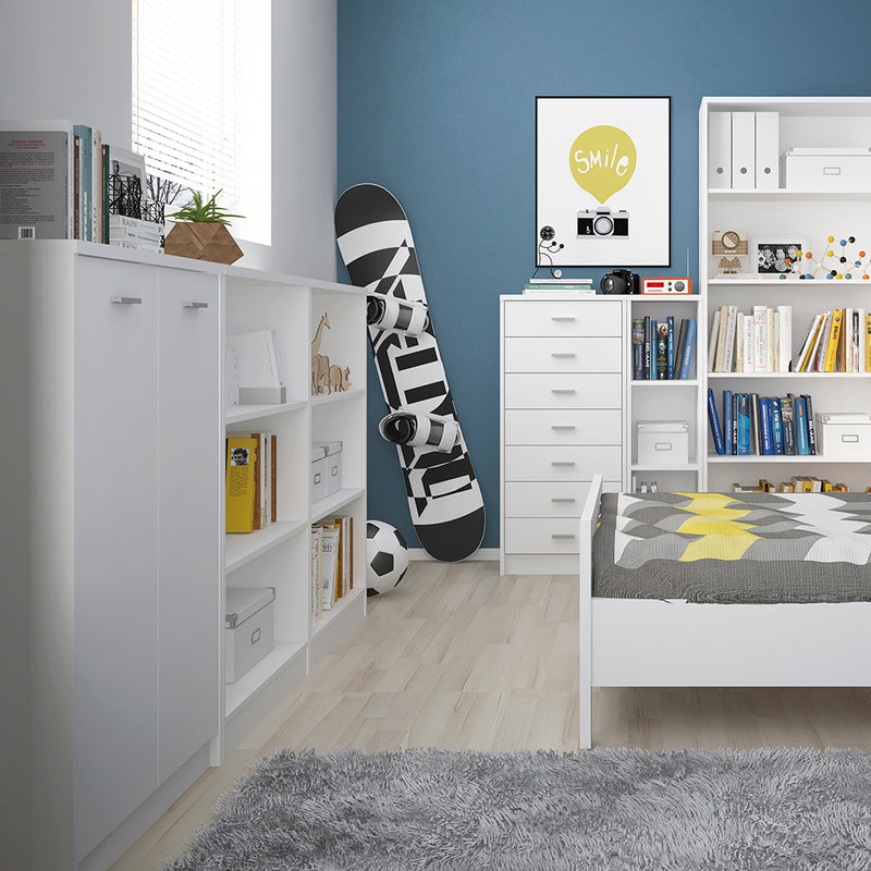 4 You Medium Wide Bookcase In Pearl White – image 3