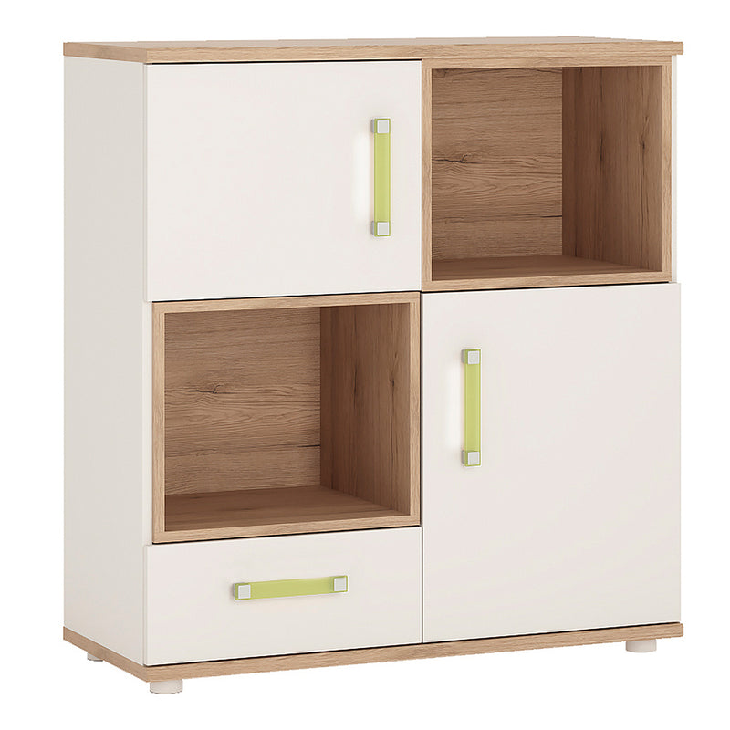 4KIDS 2 Door 1 Drawer Cupboard with 2 Open Shelves – image 1