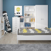 4 You Medium Narrow Bookcase – Pearl White – image 2
