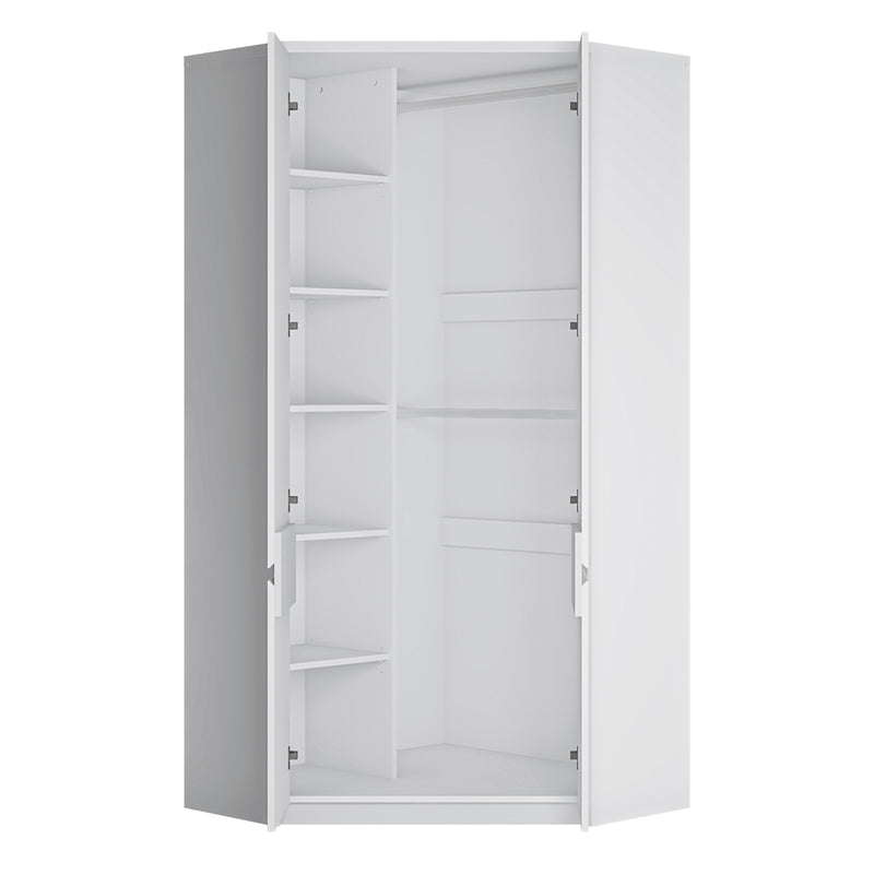 Fribo Corner Wardrobe 2 Door in Alpine White – image 3