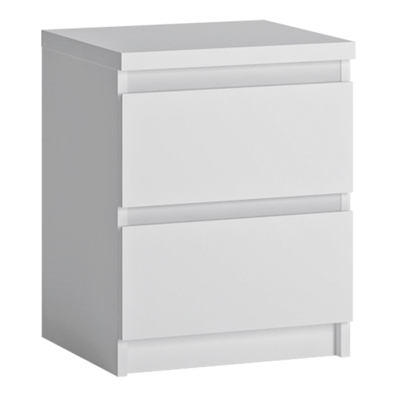 Fribo Bedside Cabinet 2 Drawer in Alpine White – image 1