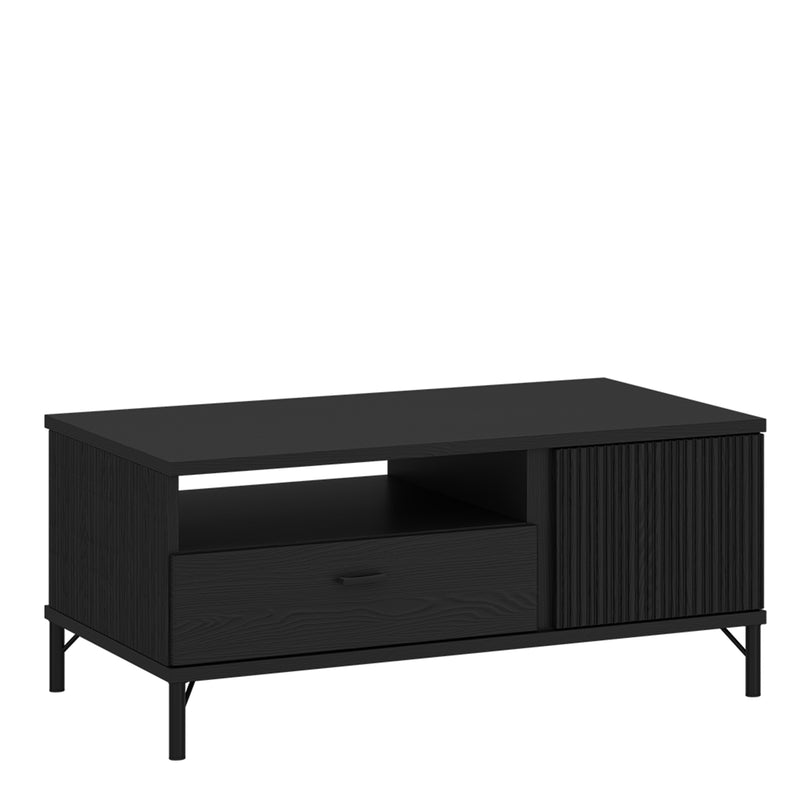 Lusaka Coffee Table 2 Door 1 Drawer in Black Graphite – image 1