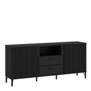 Lusaka TV Cabinet 2 Door 2 Drawer in Black Graphite – image 1