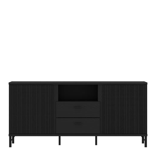 Lusaka TV Cabinet 2 Door 2 Drawer in Black Graphite – image 2