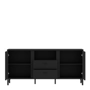 Lusaka TV Cabinet 2 Door 2 Drawer in Black Graphite – image 3