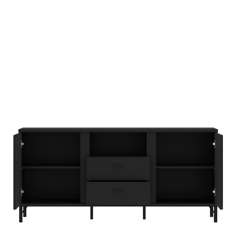 Lusaka TV Cabinet 2 Door 2 Drawer in Black Graphite – image 3