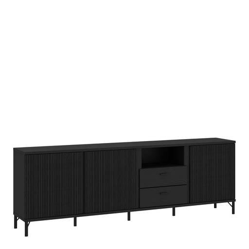Lusaka TV Cabinet 3 Door 2 Drawer in Black Graphite – image 1