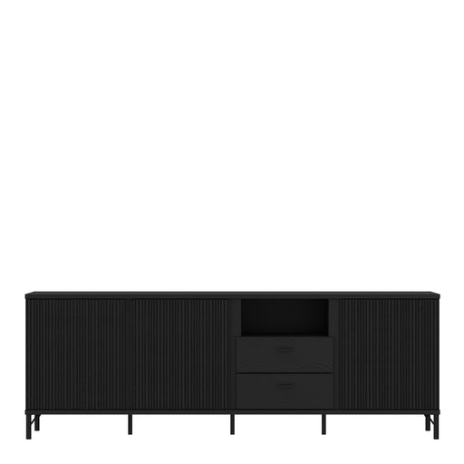 Lusaka TV Cabinet 3 Door 2 Drawer in Black Graphite – image 2