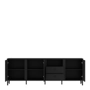 Lusaka TV Cabinet 3 Door 2 Drawer in Black Graphite – image 3