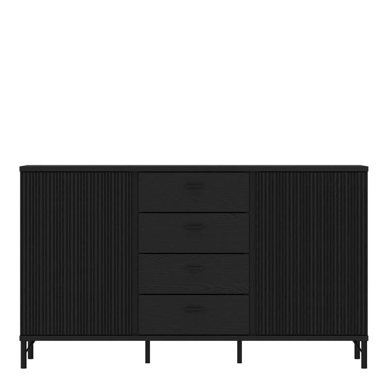 Lusaka Sideboard 2 Door 4 Drawer in Black Graphite – image 2
