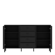 Lusaka Sideboard 2 Door 4 Drawer in Black Graphite – image 3