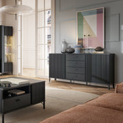 Lusaka Sideboard 2 Door 4 Drawer in Black Graphite – image 4
