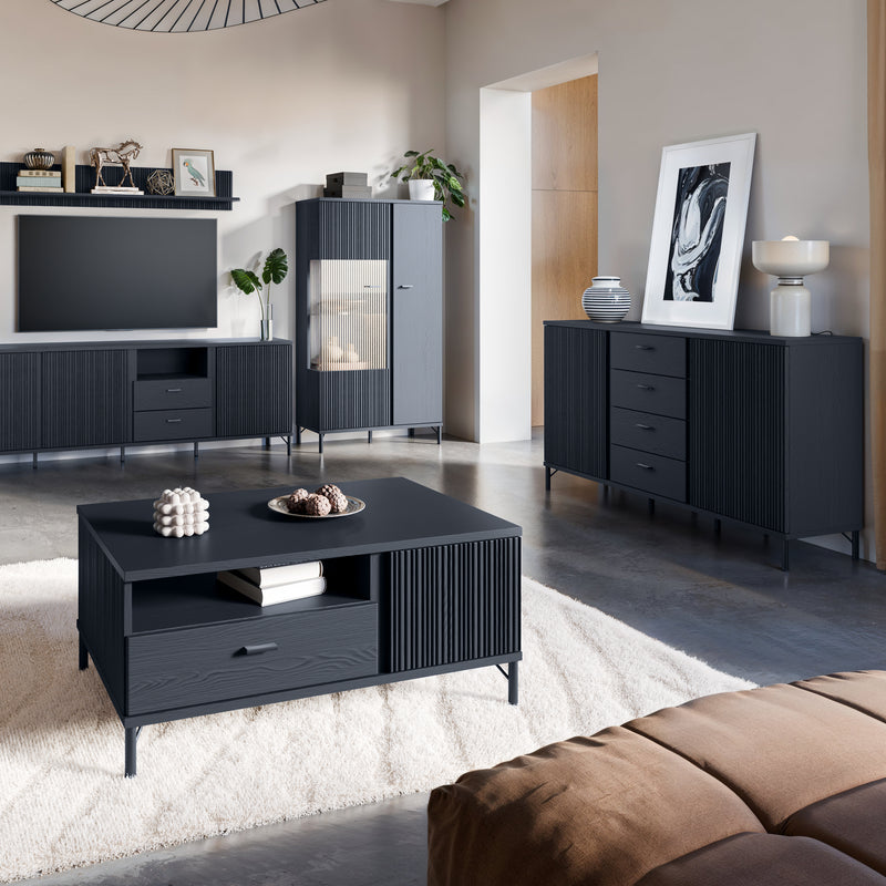 Lusaka Sideboard 2 Door 4 Drawer in Black Graphite – image 5