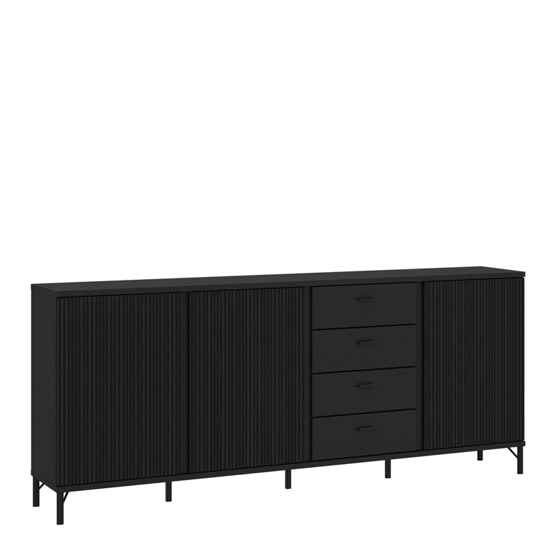 Lusaka Sideboard 3 Door 4 Drawer in Black Graphite – image 1