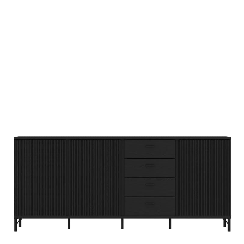Lusaka Sideboard 3 Door 4 Drawer in Black Graphite – image 2