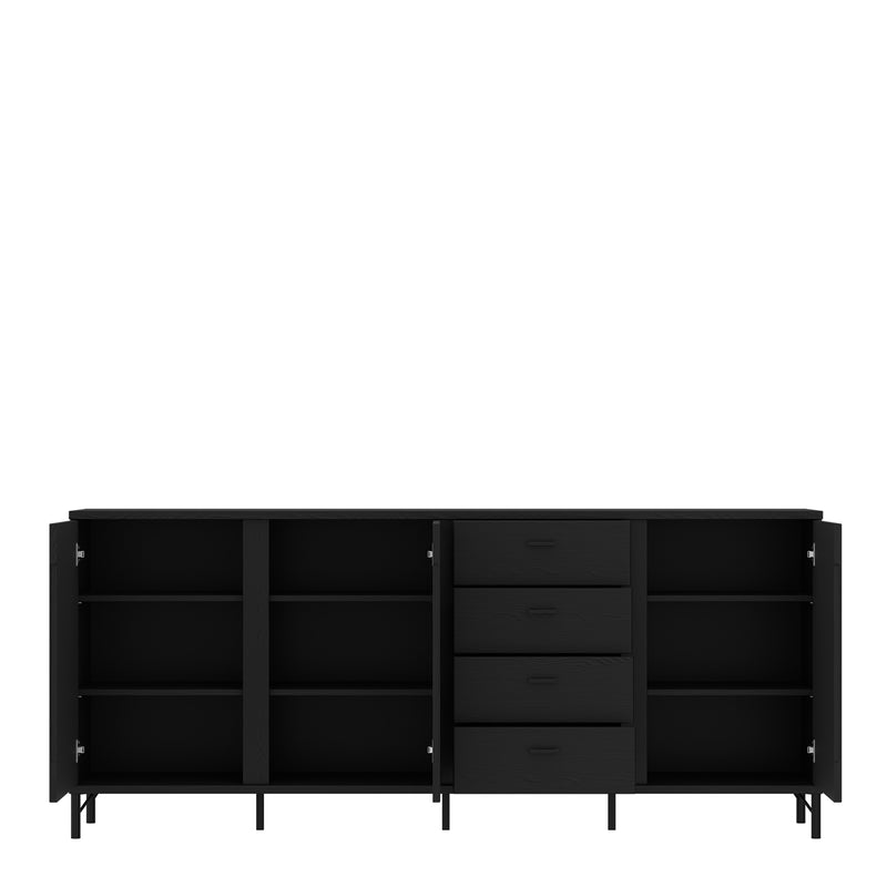 Lusaka Sideboard 3 Door 4 Drawer in Black Graphite – image 3