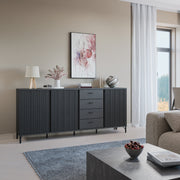 Lusaka Sideboard 3 Door 4 Drawer in Black Graphite – image 4