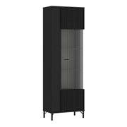 Lusaka Display Cabinet 1 Door in Black Graphite – image 1