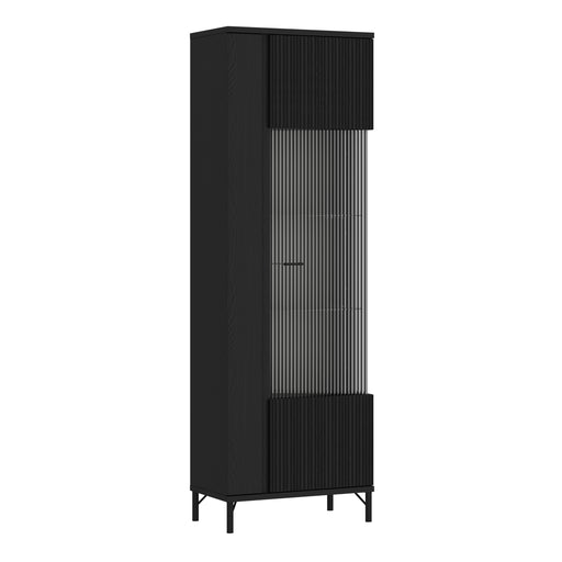Lusaka Display Cabinet 1 Door in Black Graphite – image 1