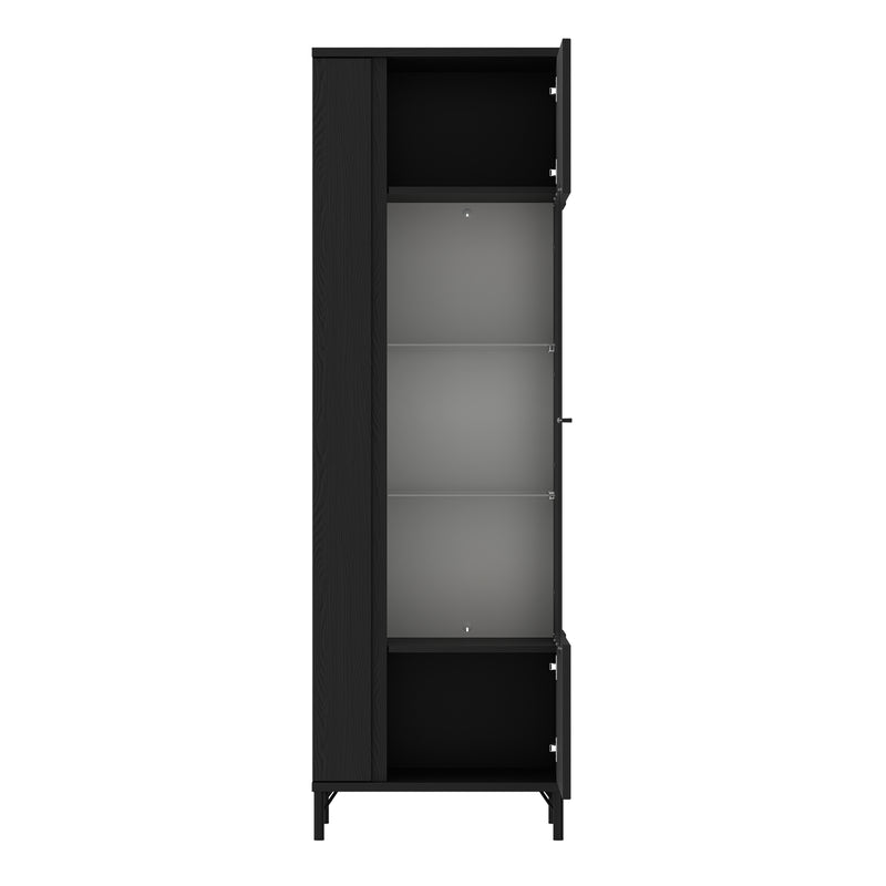 Lusaka Display Cabinet 1 Door in Black Graphite – image 3