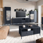 Lusaka Display Cabinet 1 Door in Black Graphite – image 5