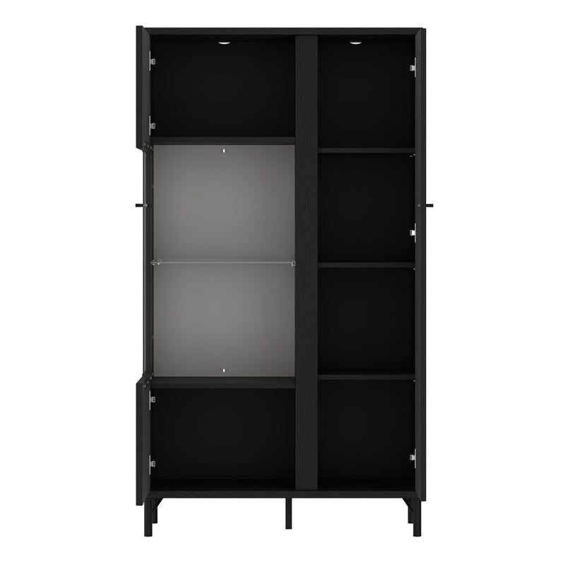 Lusaka Display Cabinet 2 Door in Black Graphite – image 3