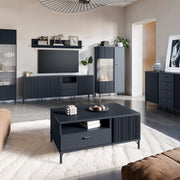 Lusaka Display Cabinet 2 Door in Black Graphite – image 5
