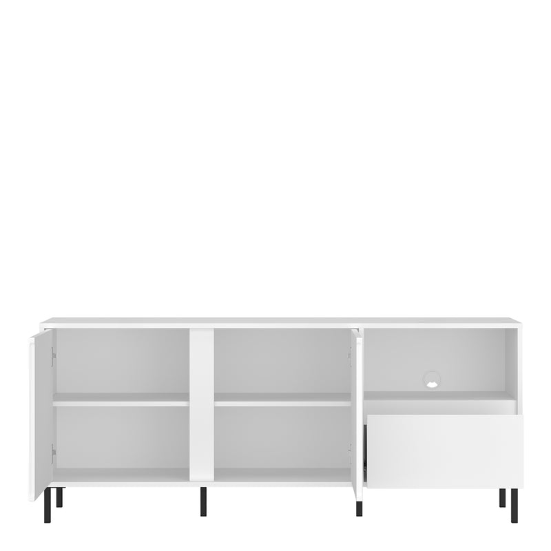 Avenale Wide TV Cabinet 2 Door 1 Drawer in Alpine White High Gloss – image 3